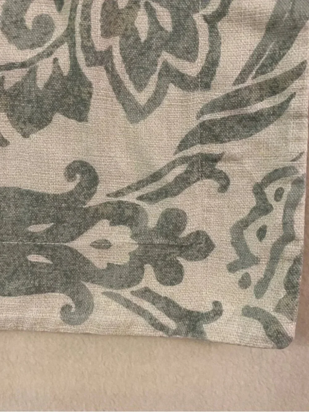 Restoration Hardware blue green Italian Fiore flora 100% cotton Euro sham